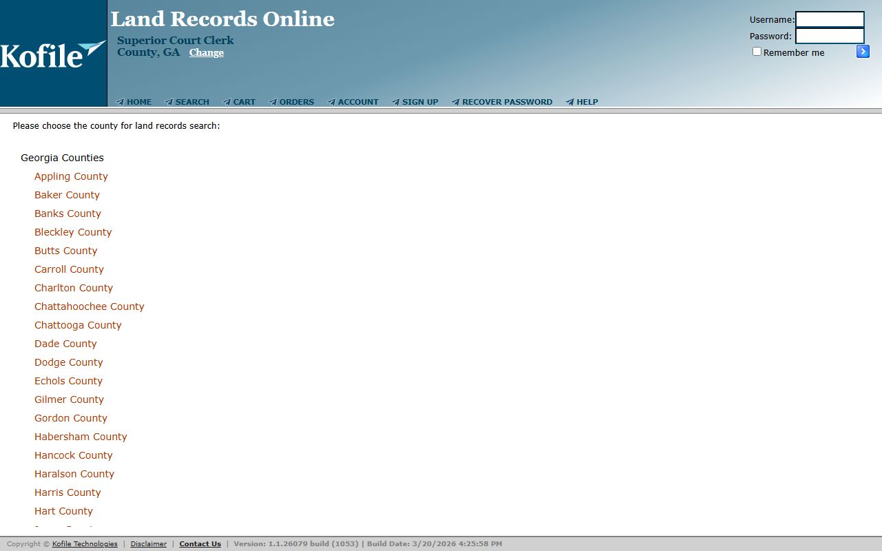 Meriwether County court records Kofile land records portal