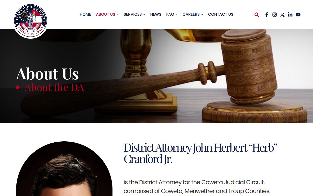 Meriwether County criminal court records Coweta Judicial Circuit District Attorney bio