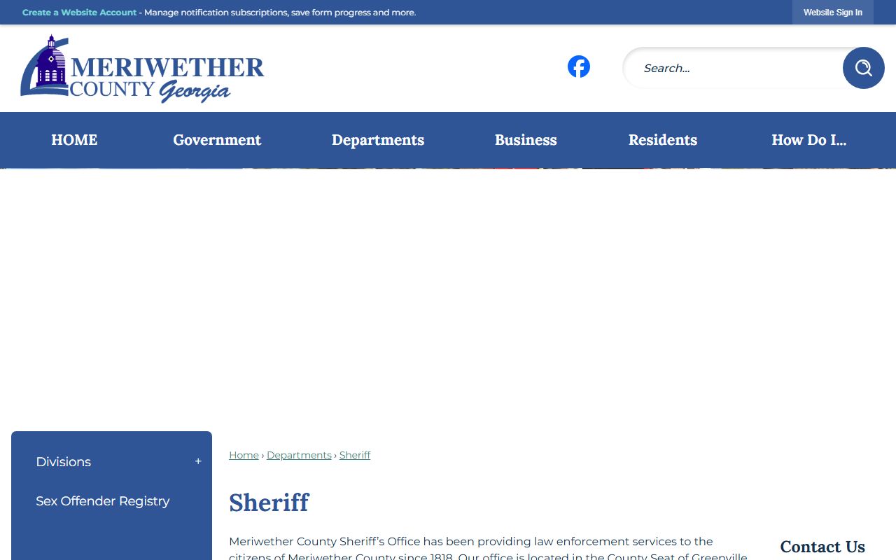Meriwether County inmate records Sheriff's Office official page