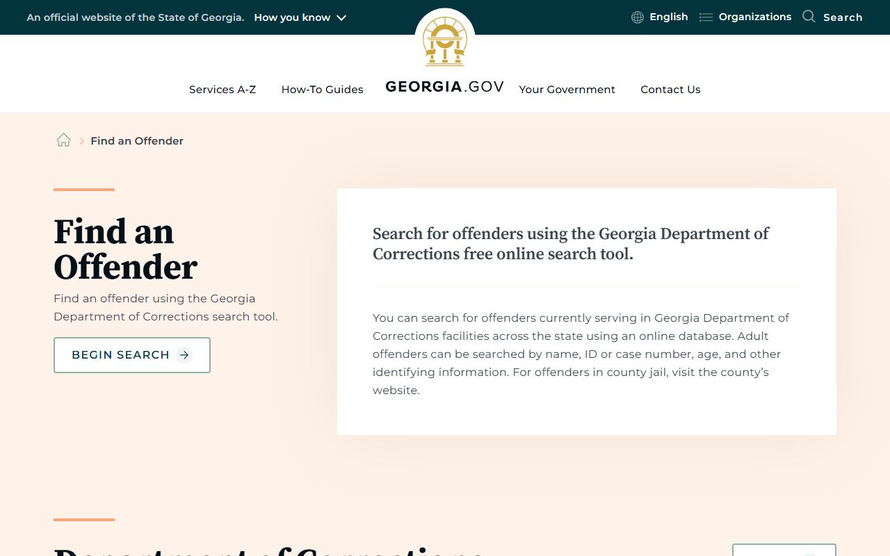 Meriwether County inmate records Georgia.gov Find an Offender page